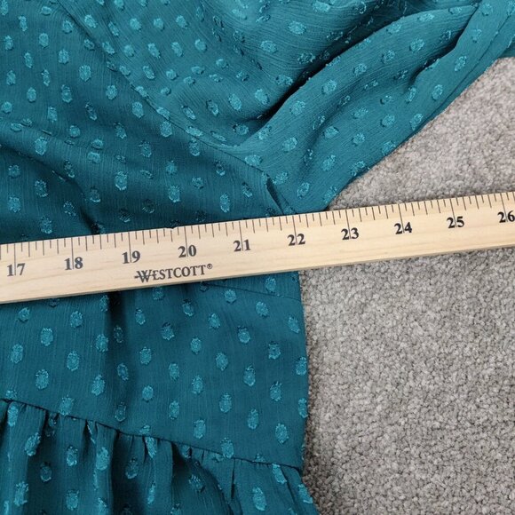 Motherhood Maternity Women's Swiss Polka Dot Tunic Top in Green Size XL Sheer - Picture 7 of 9